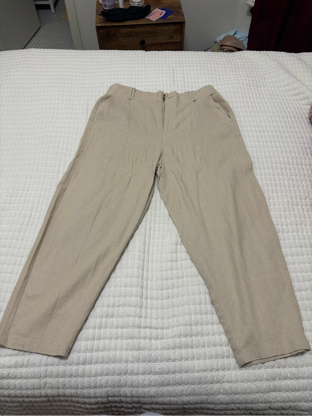ZARA Beige Relaxed Fit Dress Pants